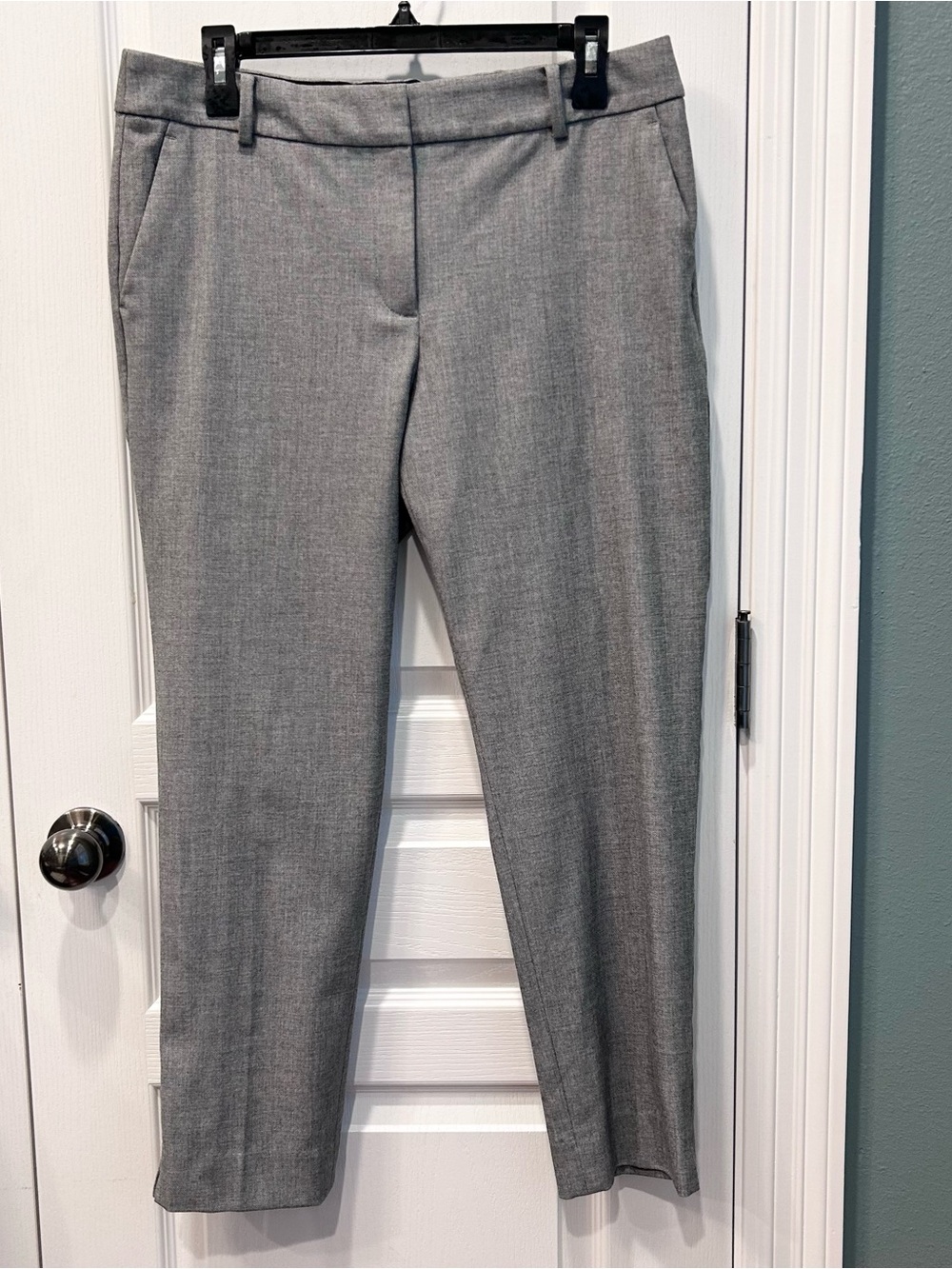 Talbots Women’s Hampshire Ankle Pants 10P Gray Micro Check Career Dress Trousers